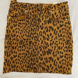 Leopard/ Cheetah  Denim Skirt